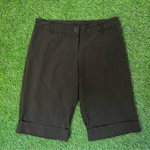 Women's Brown Pinstripe Shorts